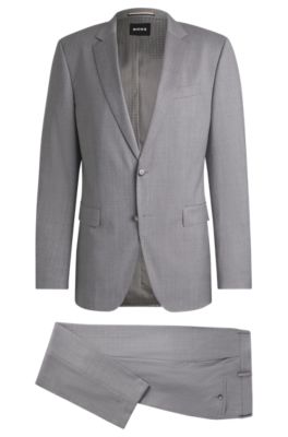 Slim-fit suit in performance wool serge, Grey