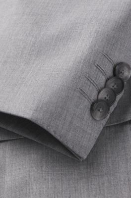 Slim-fit suit in performance wool serge, Grey