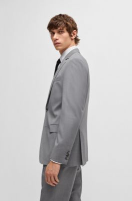 Slim-fit suit in performance wool serge, Grey