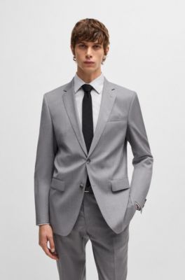 Slim-fit suit in performance wool serge, Grey