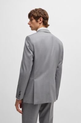 Slim-fit suit in performance wool serge, Grey