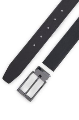 Reversible belt in Italian leather, Black