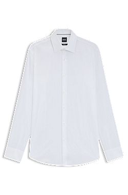 Camisa slim fit en popelín de algodón de planchado fácil