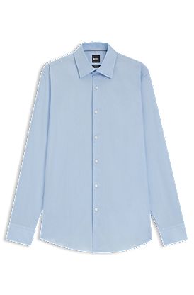 Slim-fit shirt in easy-iron cotton poplin