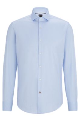 Camisa vestir regular fit sarga blanca - Hombre