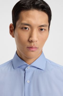 Chemise Regular Fit en twill de coton stretch, bleu clair