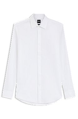 Slim-fit dress shirt in easy-iron stretch cotton