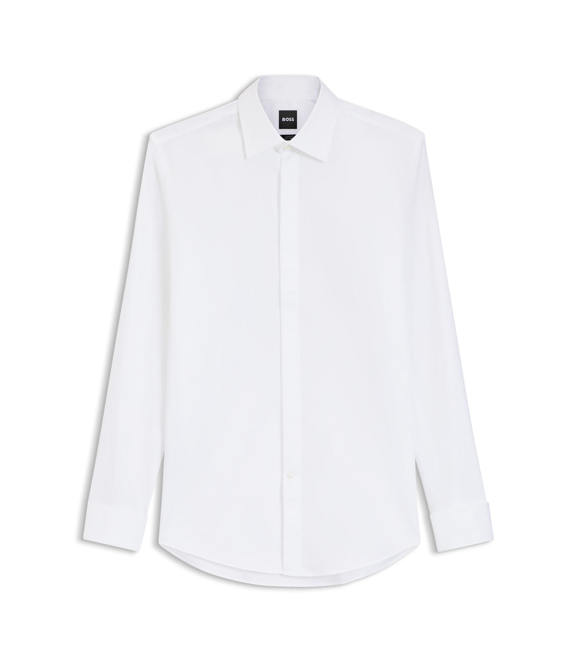 slim fit dress slacks Hugo Boss Men's Structured Performance-stretch Slim-Fit Shirt