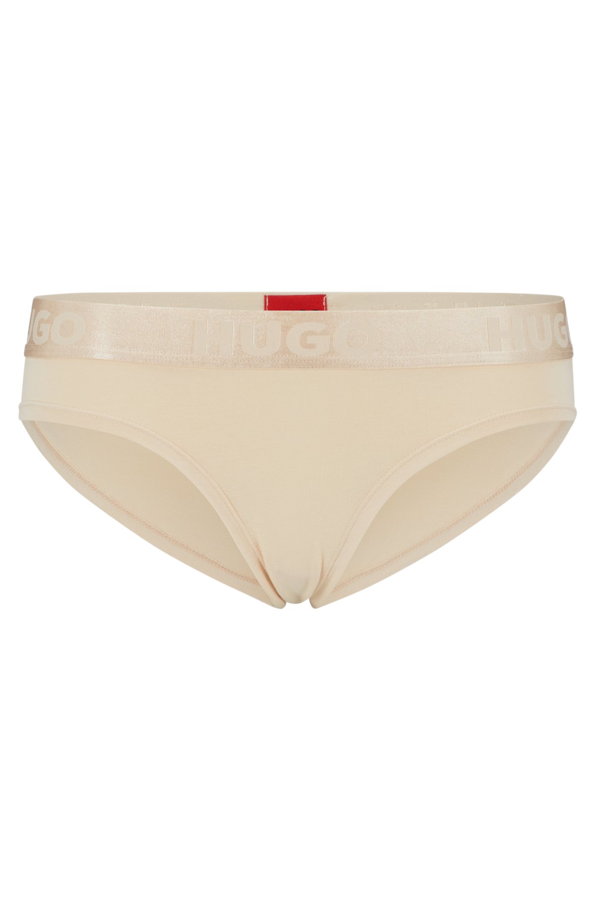 HUGO - Stretch-cotton briefs with exposed logo waistband