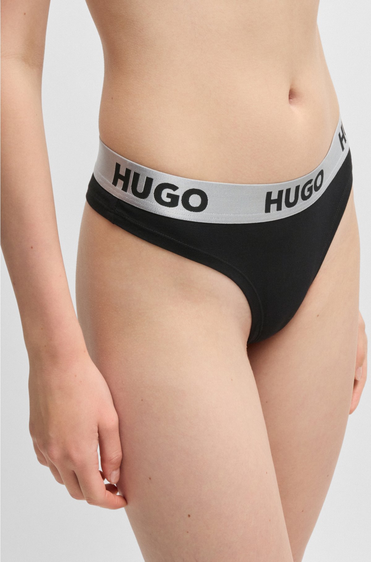 HUGO logo waistband - thong Stretch-cotton with