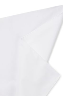 Pa&ntilde;uelo de bolsillo de fabricaci&oacute;n italiana en algod&oacute;n f&aacute;cil de planchar, Blanco