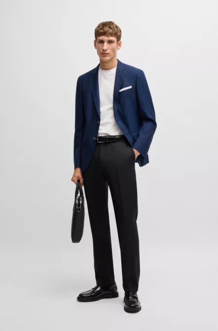 Slim-fit jacket in patterned wool