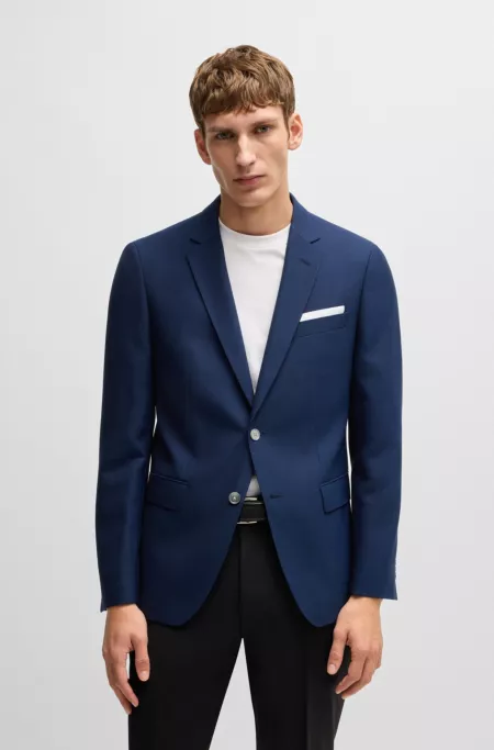 Slim-fit jacket in patterned wool