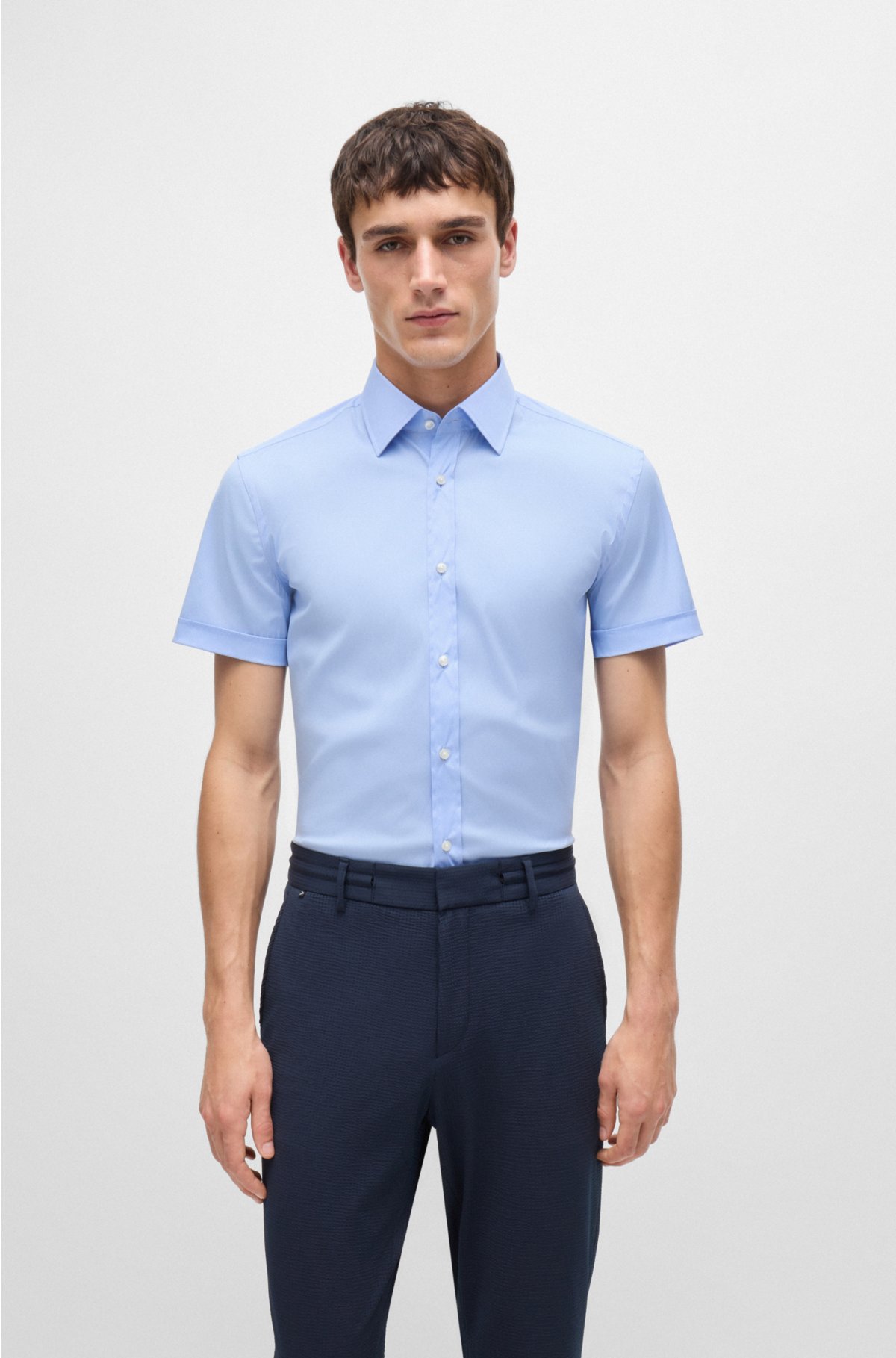 Slim Fit Premium Cotton T-shirt - Light blue - Men