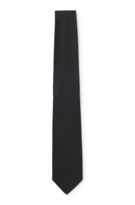 Formal tie in silk jacquard, Black