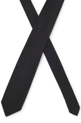 Formal tie in silk jacquard, Black