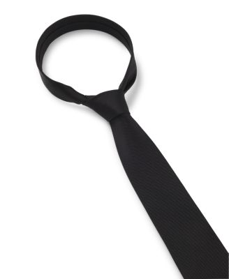 Formal tie in silk jacquard, Black