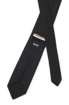 Formal tie in silk jacquard, Black