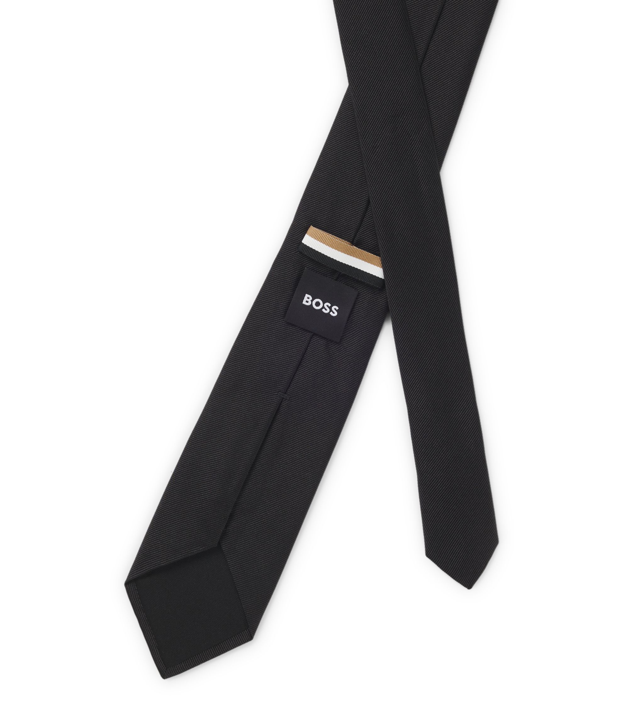 BOSS - Formal tie in silk jacquard - Black