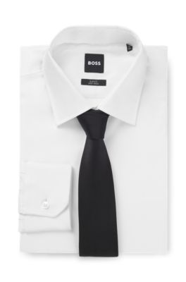 Formal tie in silk jacquard, Black