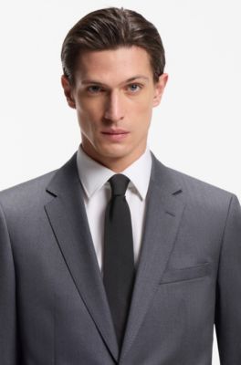 Formal tie in silk jacquard, Black