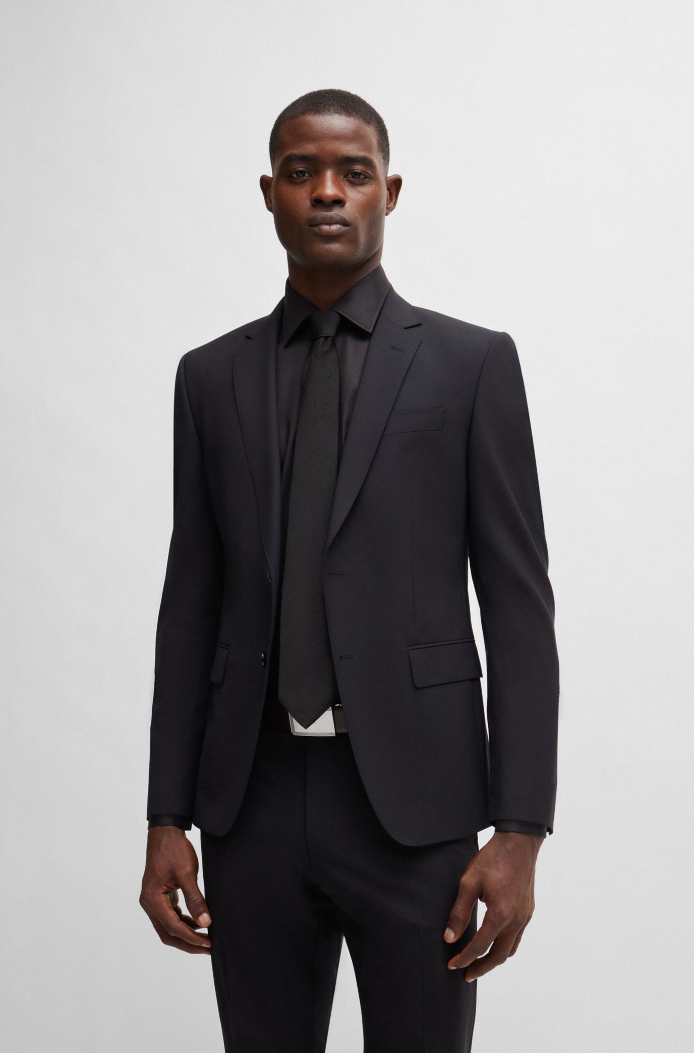 Hugo Boss Men's Ribbed Silk Skinny Tie - Macy's