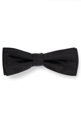 Hugo Boss Italian-made Bow Tie In Silk Jacquard In Black