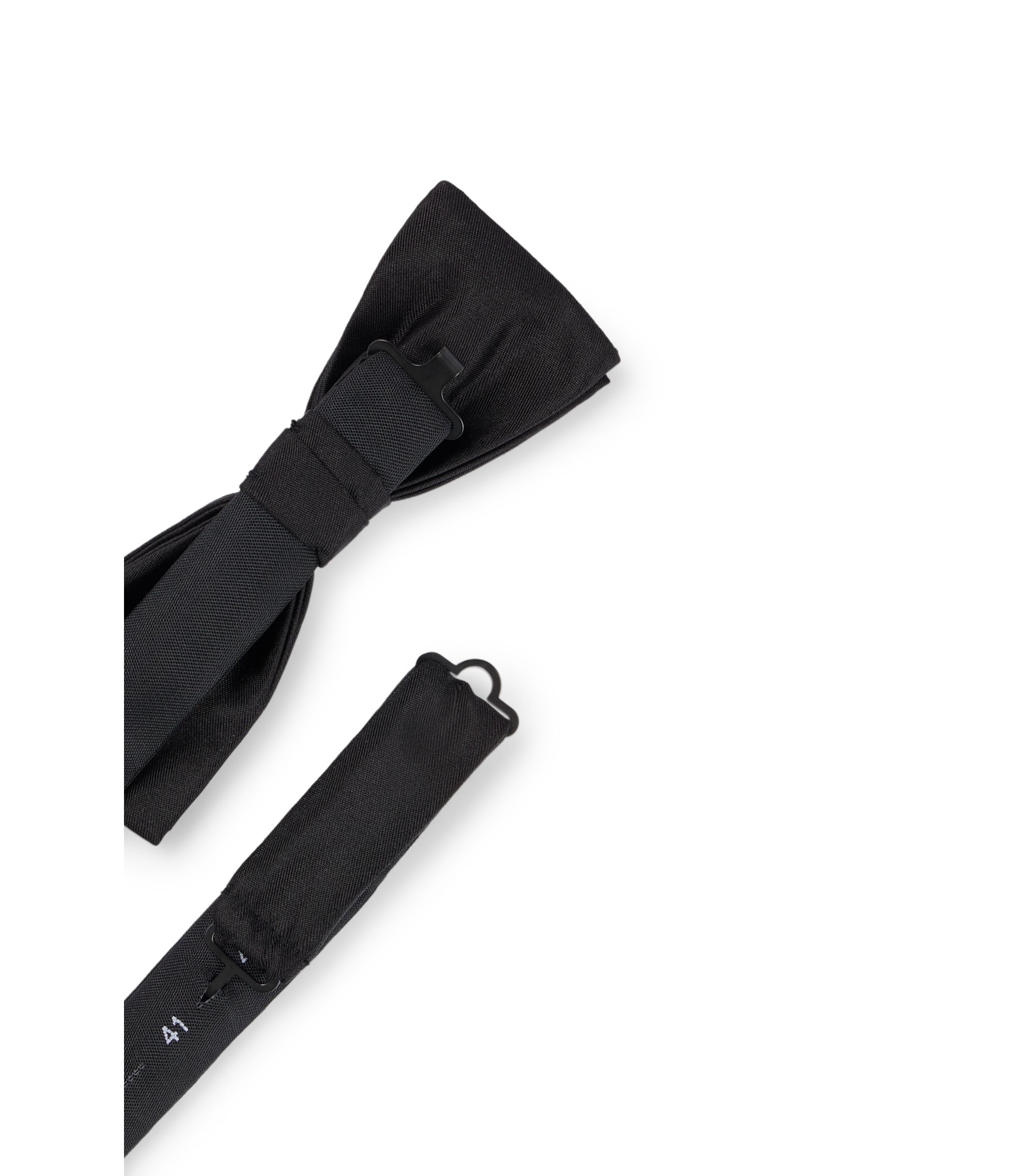 BOSS - Italian-made silk-jacquard bow tie - Black