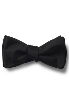 BOSS - Italian-made bow tie in silk jacquard