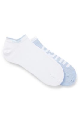 Hugo Two-pack Of Ankle Socks With Logo Details In White