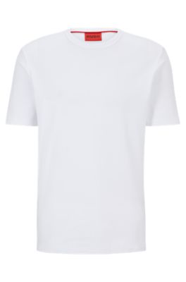 Shop Hugo Pima-cotton Regular-fit T-shirt With Contrast Logo In White