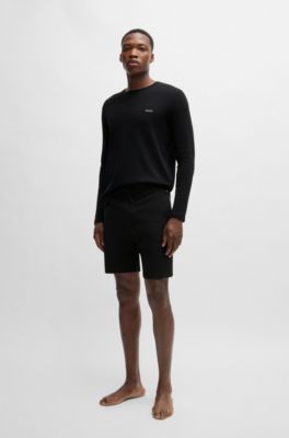  Pajama shorts with embroidered logo, Black