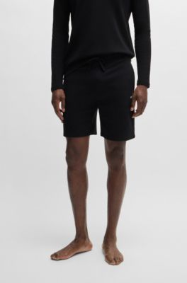  Pajama shorts with embroidered logo, Black
