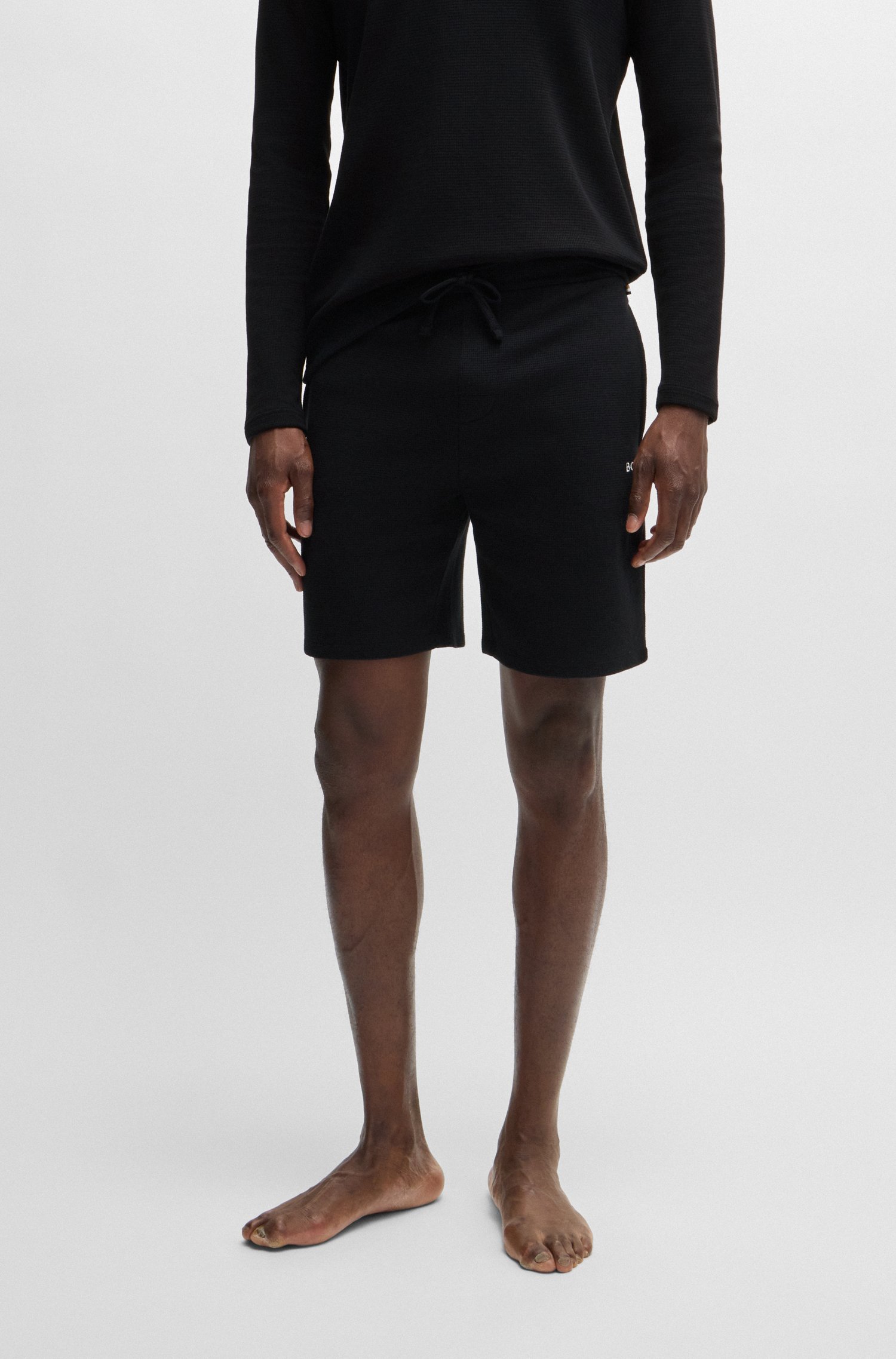 Pajama shorts with embroidered logo