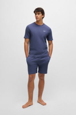  Pajama shorts with embroidered logo, Dark Blue