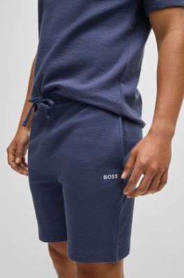  Pajama shorts with embroidered logo, Dark Blue