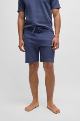  Pajama shorts with embroidered logo, Dark Blue