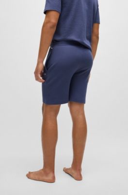  Pajama shorts with embroidered logo, Dark Blue