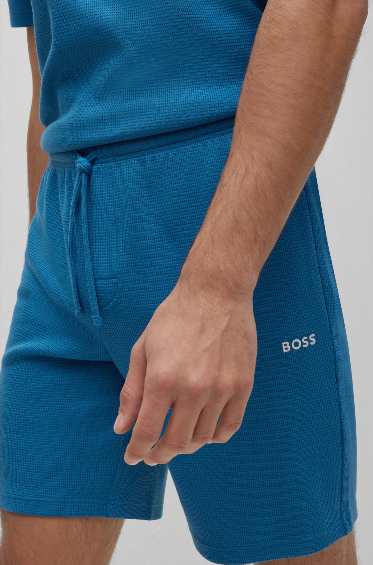 BOSS - Pajama with logo shorts embroidered