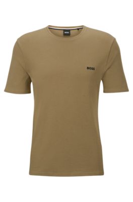 Hugo Boss Cotton-blend Pajama T-shirt With Embroidered Logo In Light Green