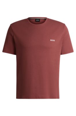 Hugo Boss Pajama T-shirt With Embroidered Logo In Light Red