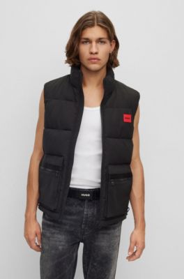 Italian-leather belt with branded plaque buckle, Black