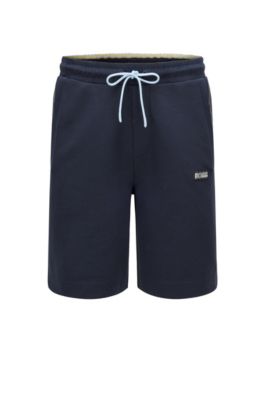 Cotton-blend regular-fit shorts with multicolored logo