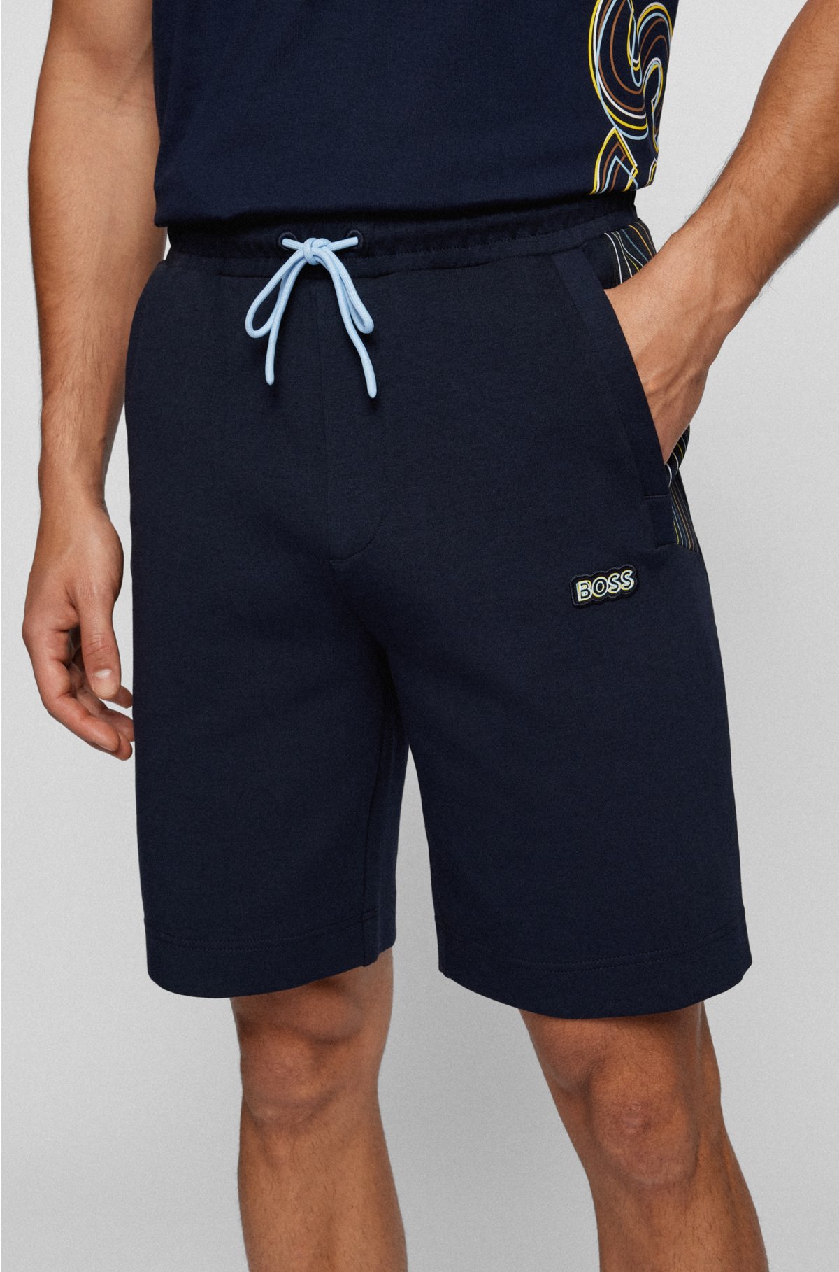 Regular-fit shorts with multi-colored logos