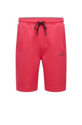 BOSS - Cotton-blend regular-fit shorts with multicolored logo