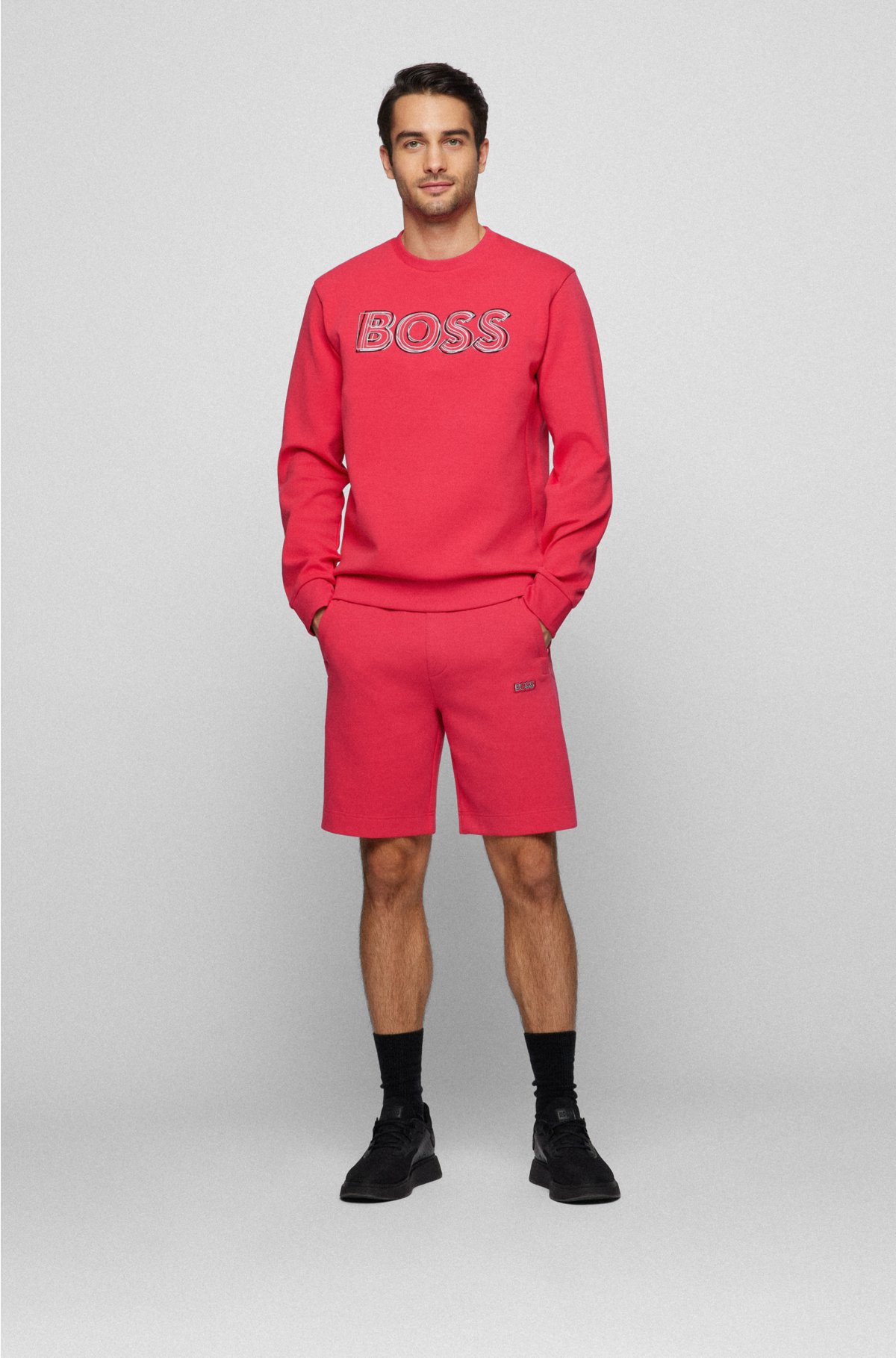 BOSS - logo regular-fit Cotton-blend with shorts multicolored