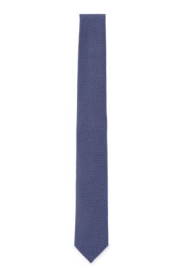 BOSS - Hand-made tie in patterned silk jacquard