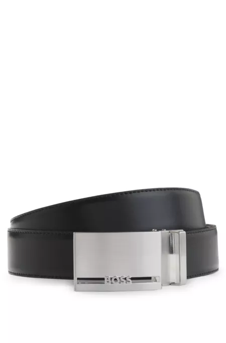 Reversible belt in Italian leather with interchangeable buckles