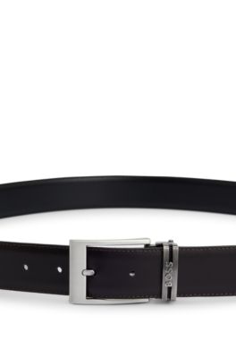 Reversible belt in Italian leather with interchangeable buckles