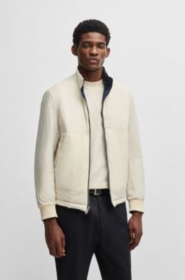 Water-repellent reversible jacket with logo badge, Dark Blue